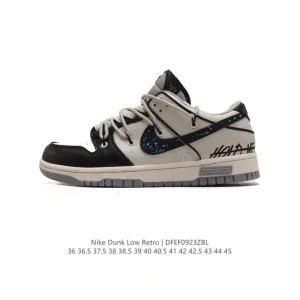 Nike Dunk Low Retro Vintage Basketball Shoes with Double Laces