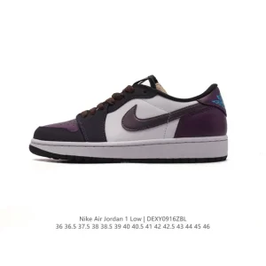 Jordan AJ1 Low Retro Classic Black White Leather Sneakers