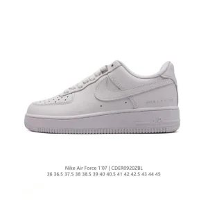 Nike Air Force 1 '07 Low White Leather Sneakers with Air Cushion