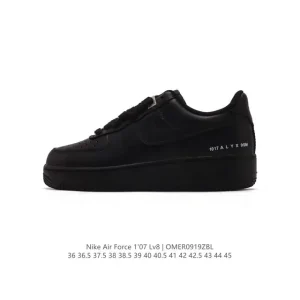 Nike Air Force 1 '07 Low White Leather Sneakers with Air Cushioning