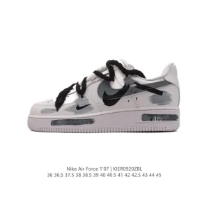 Nike Air Force 1 Low DD8959 White Leather Sneakers with Air Cushion