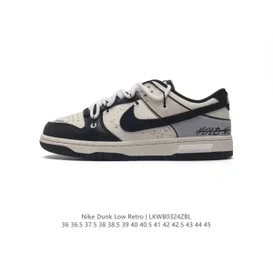 Nike Dunk Low Retro Vintage Basketball Skate Shoes with Double Laces