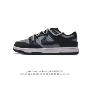 Nike Dunk Low Retro Vintage Basketball Skateboarding Shoes with Dual Laces