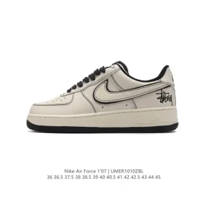 Nike Air Force 1 Low Un1815-803 White Leather Casual Sneakers for Men and Women