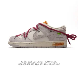 Nike Dunk Low Leather OW Deconstruction Skate Shoe Dual Lacing System