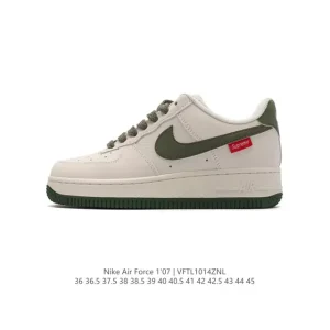 Nike Air Force 1 07 Low White Leather Sneakers with Air Cushioning