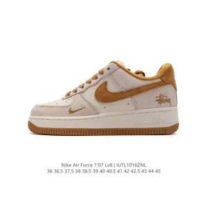 Nike Air Force 1 Low 07 White Leather Sneakers with Air Cushion