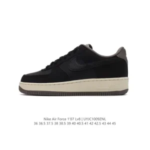 Nike Air Force 1 Low White Leather Sneakers with Air Cushion Sole