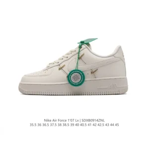 Nike Air Force 1 Low 07 White Leather Sneakers with Air Cushion