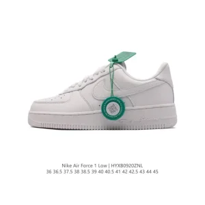 Nike Air Force 1 Low 2024 White Leather Casual Sneakers with Air Cushion