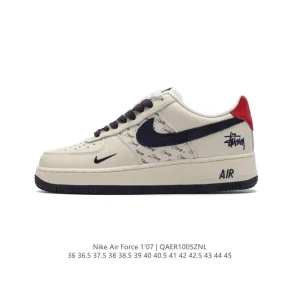 Nike Air Force 1 07 Low White Leather Sneakers with Air Cushion