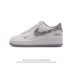 Dior x Nike Air Force 1 '07 Low 'Dior' White Leather Sneakers