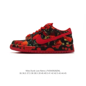 Nike SB Dunk Low Red Flower Zoom Air SB Skateboarding Shoes