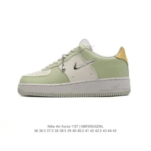 Nike Air Force 1 Low White Leather Sneakers with Air Cushion Sole