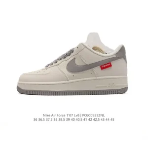 Nike Air Force 1 Low 07 White Leather Sneakers with Air Cushion Sole