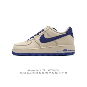 Nike Air Force 1 '07 Low White Leather Sneakers with Air Cushion