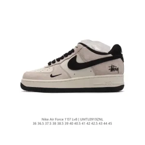 Nike Air Force 1 Low White Leather Sneakers with Air Cushion