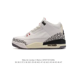 Jordan Air 3 Retro SE Men's Basketball Shoes White Black Cement