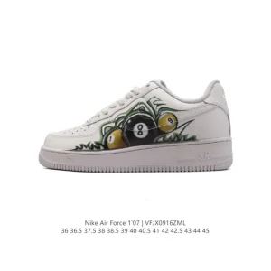 Nike Air Force 1 07 Low White Leather Sneakers with Air Cushion