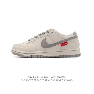 Supreme x Nike Dunk Low Leather Skate Shoes Classic Retro Design