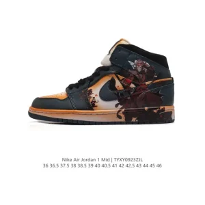 Nike Air Jordan 1 Mid Black Myth Wukong Men's Basketball Shoes