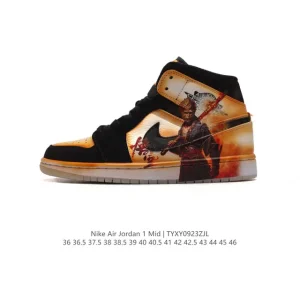 Nike Air Jordan 1 Mid Black Myth Wukong Men's Basketball Shoes