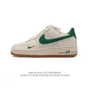 Nike Air Force 1 07 Low White Leather Sneakers with Air Cushion
