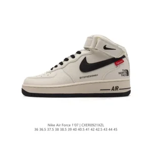 Nike Air Force 1 Mid 07 White Leather Strap Basketball Shoes