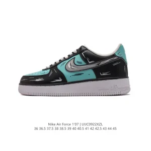 Nike Air Force 1 07 Low White Leather Sneakers with Air Cushion Sole