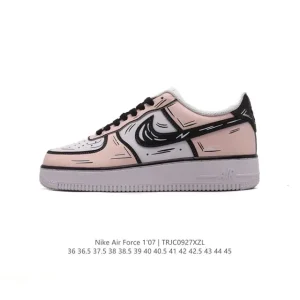Nike Air Force 1 Low 07 White Leather Sneakers with Air Cushion Sole