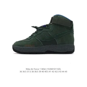Nike Air Force 1 Wild High Top Outdoor Hiking Shoes with Thick Sole and Air Cushion
