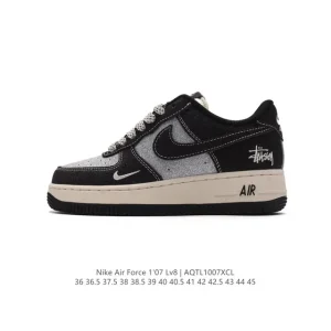 Nike Air Force 1 '07 Low White Leather Sneakers with Air Cushion