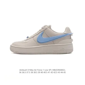Nike Air Force 1 Ambush Low SP Leather Sneakers with Extended Swoosh