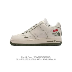 Nike Air Force 1 Low '07 White Leather Sneakers with Air Cushion