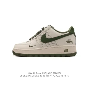 Nike Air Force 1 Low 07 White Leather Casual Sneakers with Air Cushion
