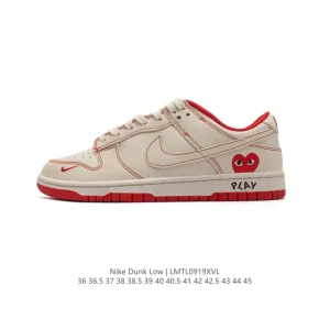 Nike Dunk Low Retro Heart Print Vintage Basketball Sneakers