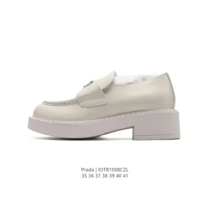 Prada Chunky Platform Leather Ankle Boots for Women