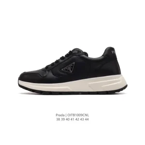 Prada Chunky Sneakers Men White Leather Platform Shoes