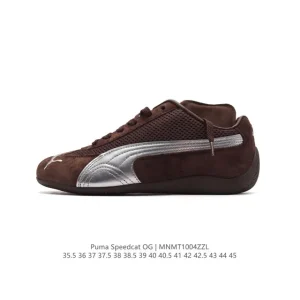 PUMA Speedcat OG Retro Racing Sneakers with Suede Upper and Thin Sole