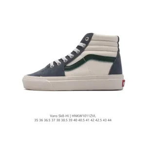 Vans Sk8-Hi Leather Blue High Top Skate Shoes for Men and Women