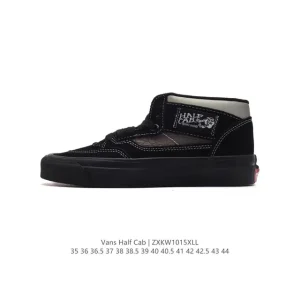 Vans Half Cab Leather Suede Mid Top Skate Shoes for Men and Women