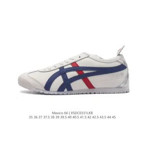 ASICS Onitsuka Tiger Mexico 66 Classic Vintage Leather Sneakers for Men and Women