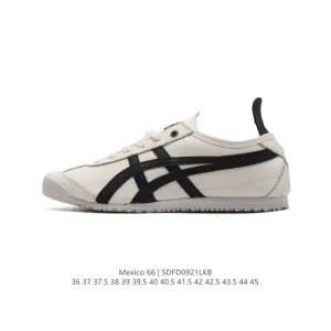 ASICS Onitsuka Tiger Mexico 66 Classic Leather Retro Sneakers for Men and Women