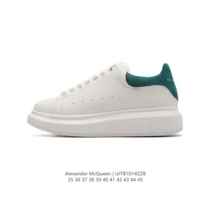 Alexander McQueen Sole Leather Sneakers White Low Top Thick Sole