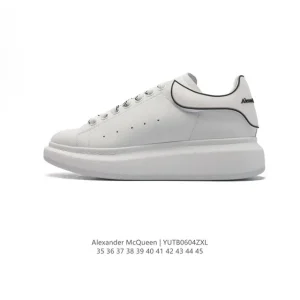 Alexander McQueen Flash Runner Smooth Leather Platform Sneakers White