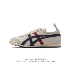 ASICS Onitsuka Tiger Mexico 66 Classic Leather Retro Sneakers for Men and Women