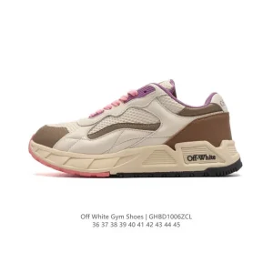 Off-White Industrial Style Low-Top Sneakers with Double Laces and Exposed Stitching