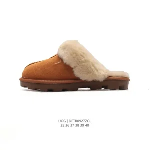 UGG Women's Classic Winter Wool Slippers with Waterproof Leather and Non-Slip Sole
