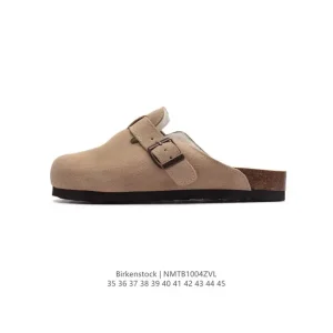 Birkenstock Boston VL Fur Lined Suede Leather Clogs with Cork Footbed for Winter