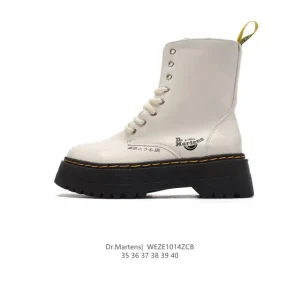 Dr Martens Women's Classic Leather Platform Boots with Thick Sole
